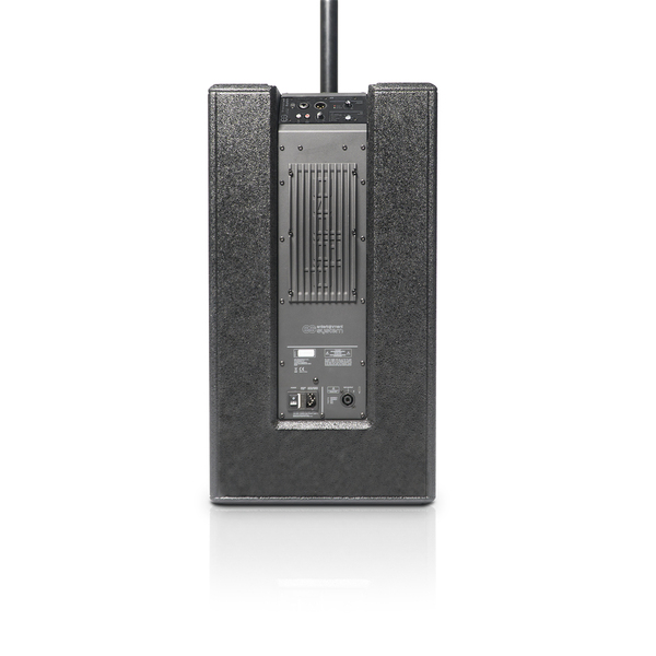 BI-AMPLIFIED 1800W MONO SOUND SYSTEM. 1X TOPS WITH 8X 4” FULL-RANGE SPEAKER. 2X 12” ACTIVE SUBWOOFER